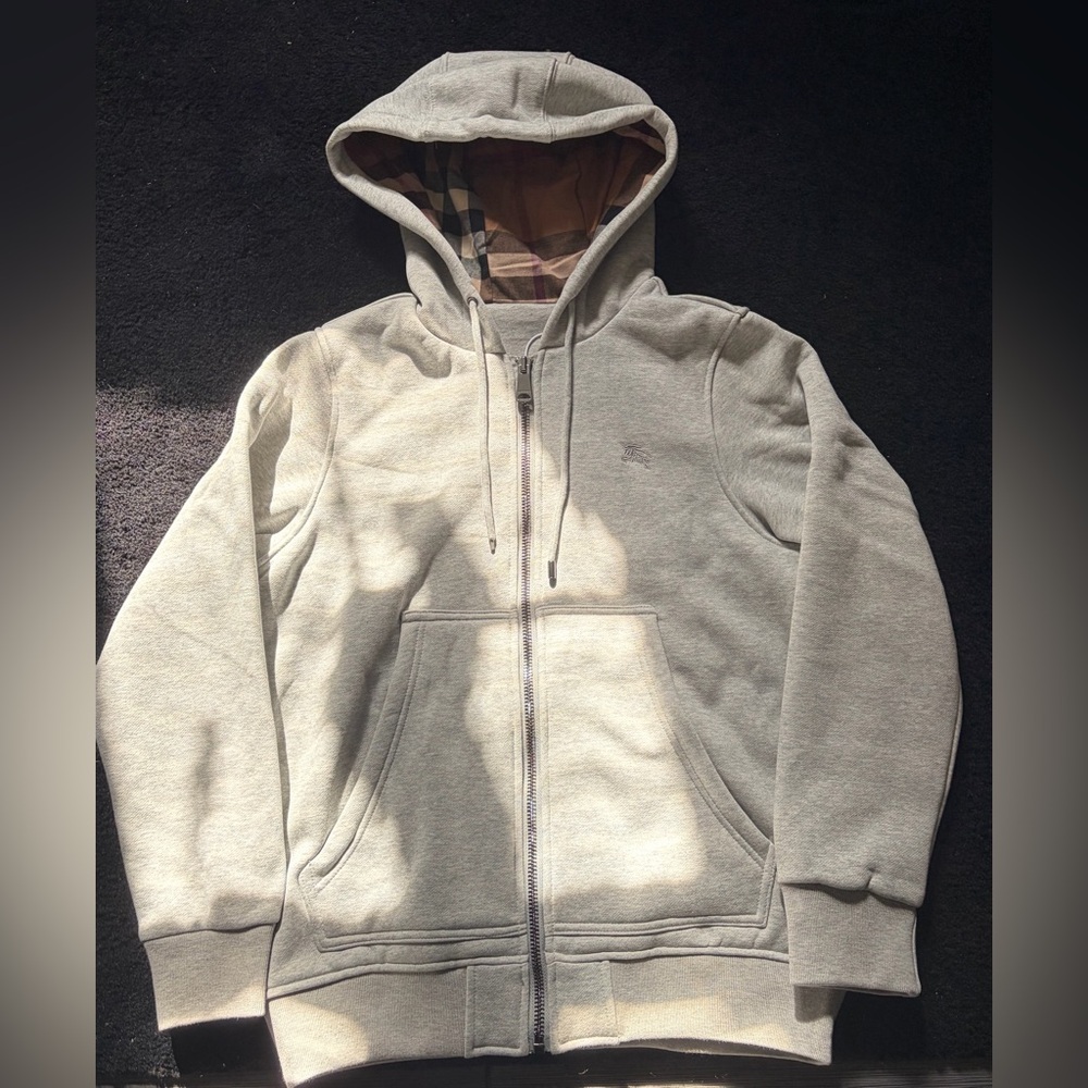 Burberry Gray Zip-Up Hoodie